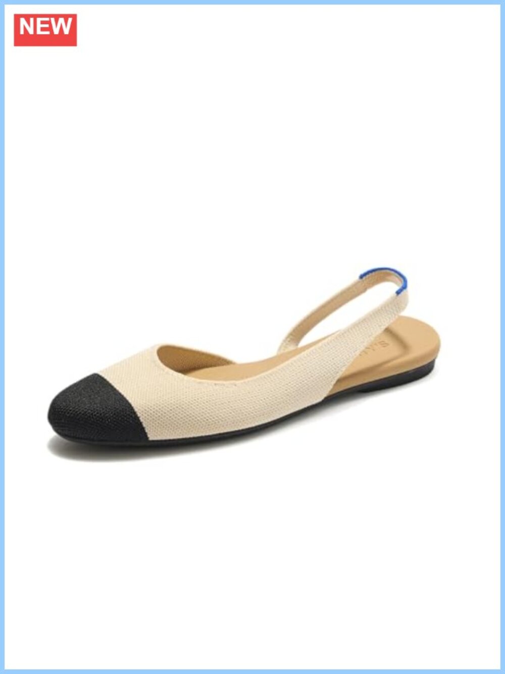 Rothy's Almond Slingback Flat, Washable Knit Slingback Flats for Women